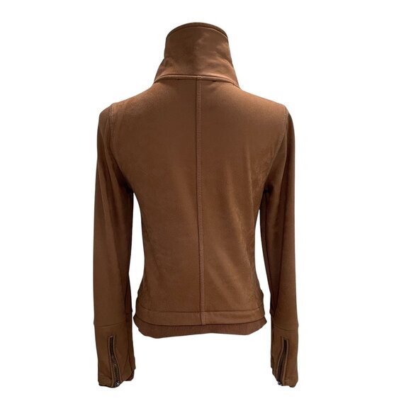 Dance And Marvel Moto Jacket Small Brown Asymmetrical Zip Fall Winter Streetwear - Picture 7 of 9